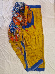 Blue-Blessed Durga Saree