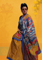 Durga Blue Saree Mul