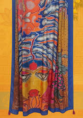 Durga Blue Saree Mul