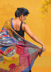 Durga Blue Saree Mul