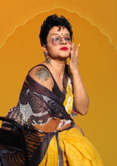 Black Lotus Silk Saree