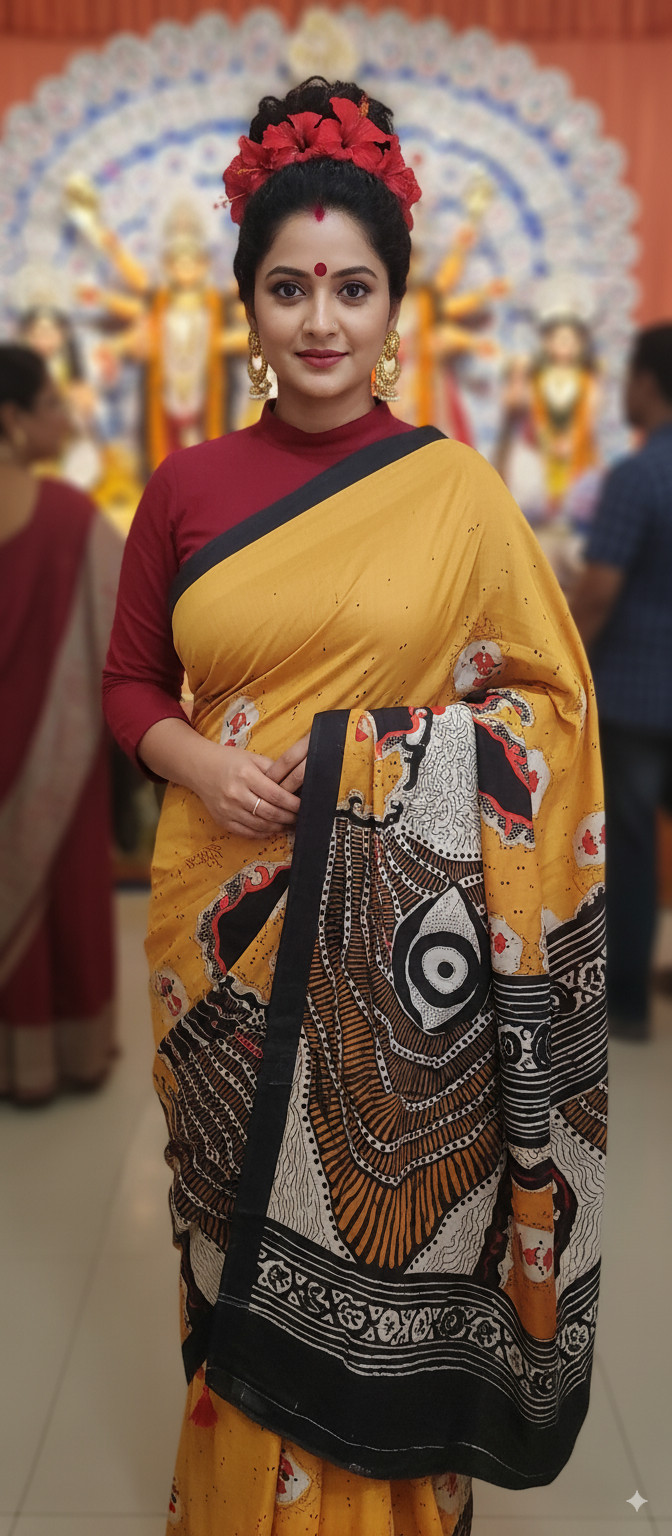 Black Lotus Saree