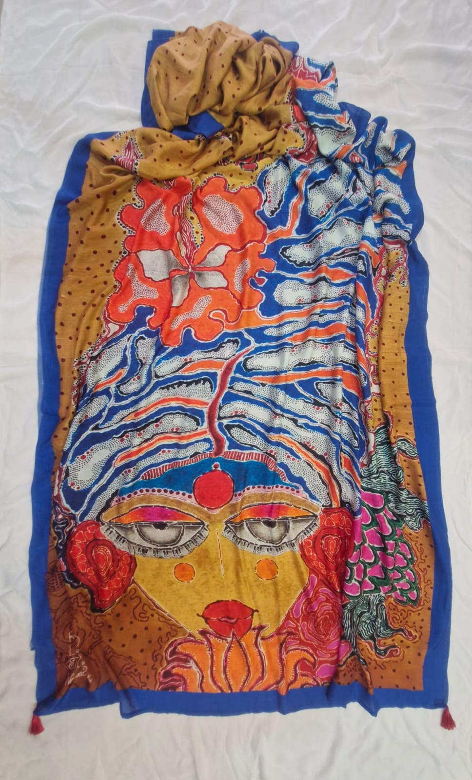 Blue-Blessed Durga Saree