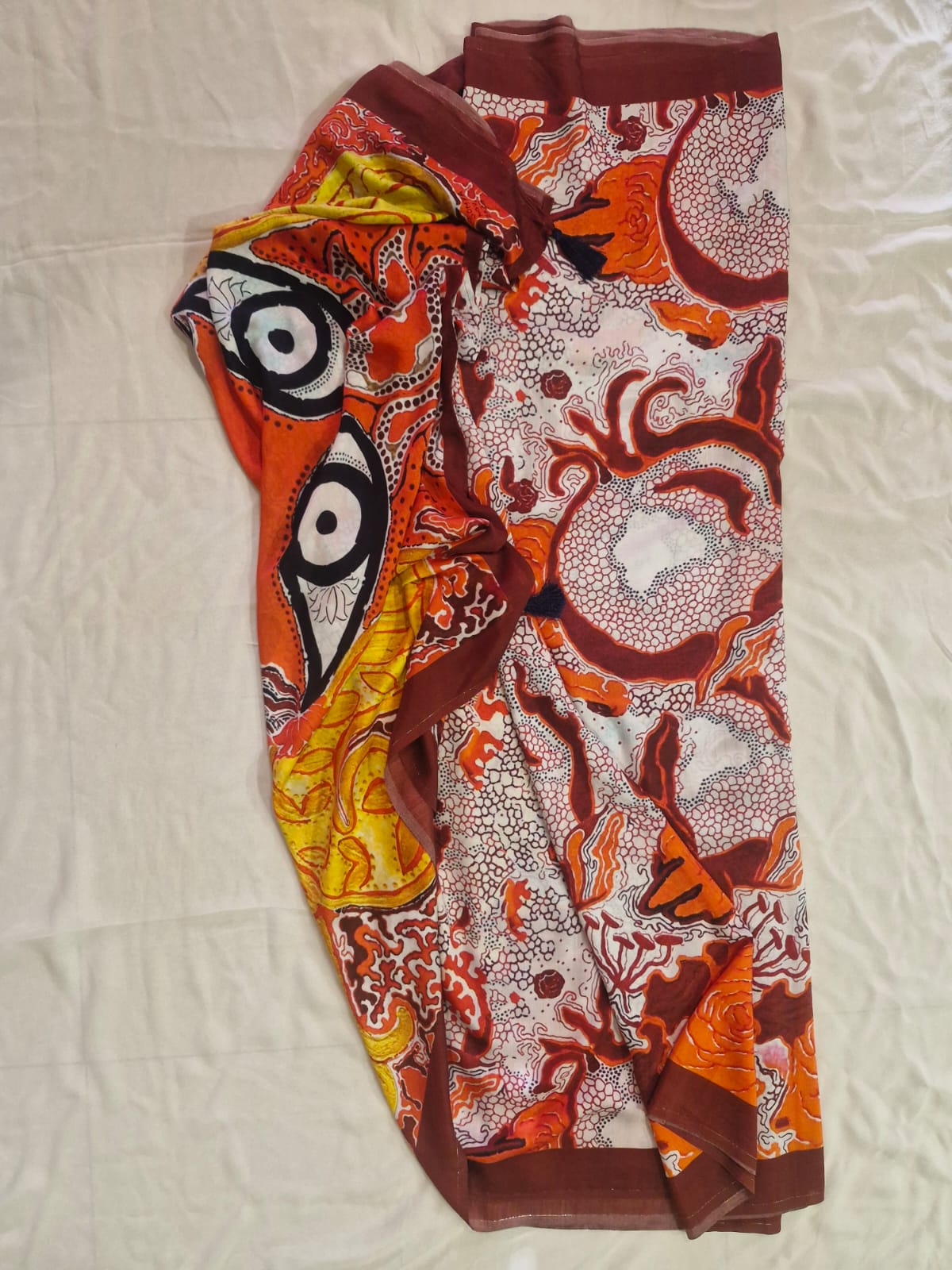 Golden Goddess Durga Saree