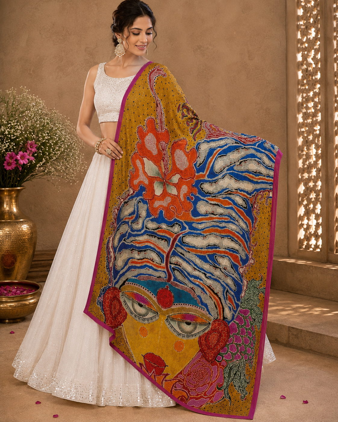 Durga Blue Dupatta